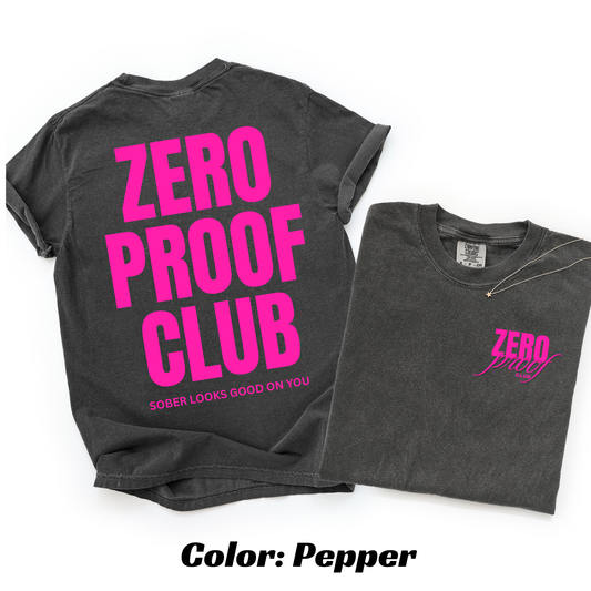 Zero Proof Club OG logo T-shirt - Pepper