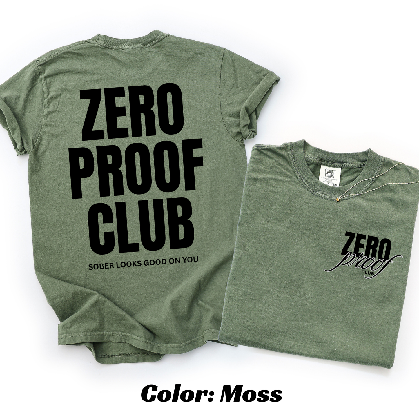Zero Proof Club OG logo T-shirt - Moss