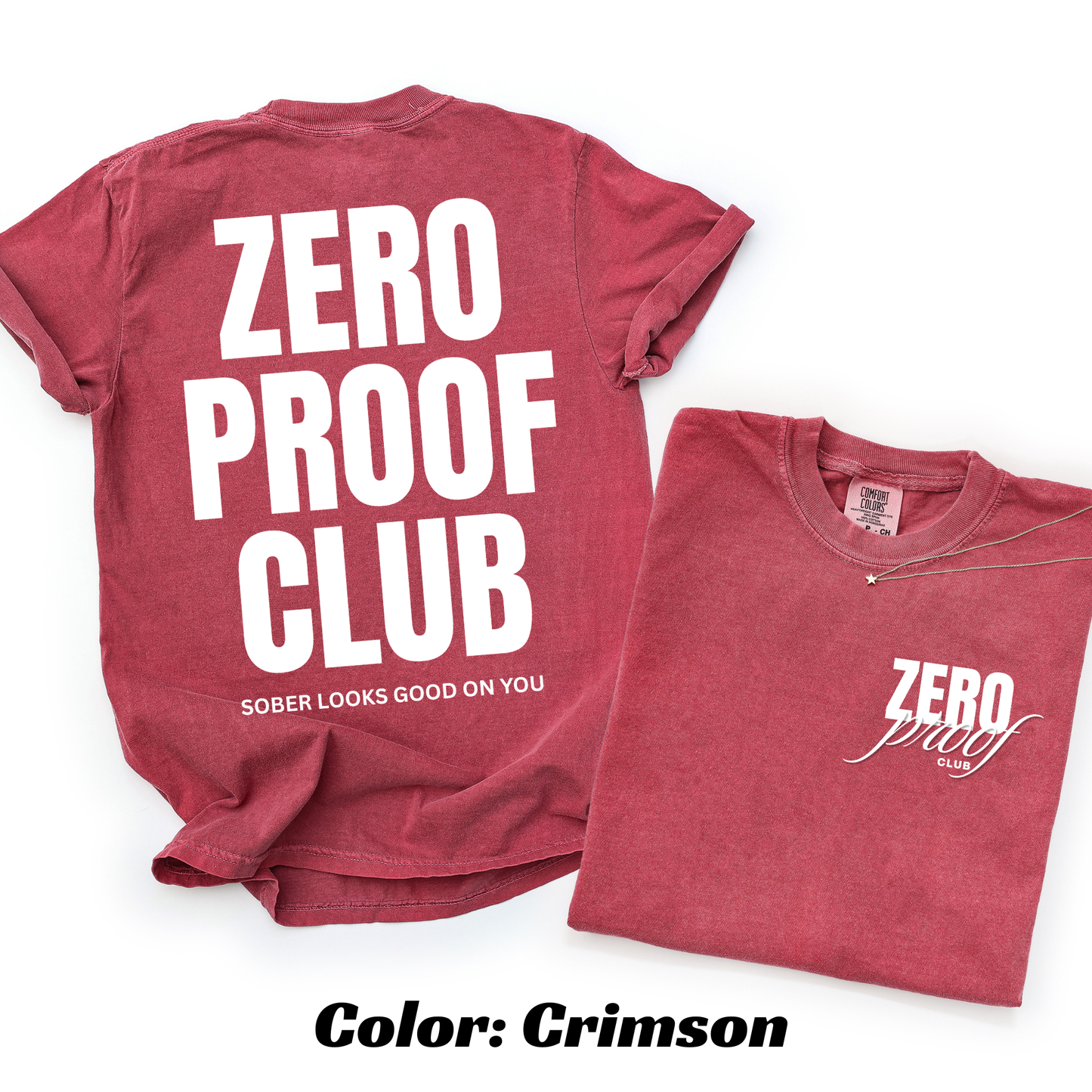 Zero Proof Club OG logo T-shirt - Crimson