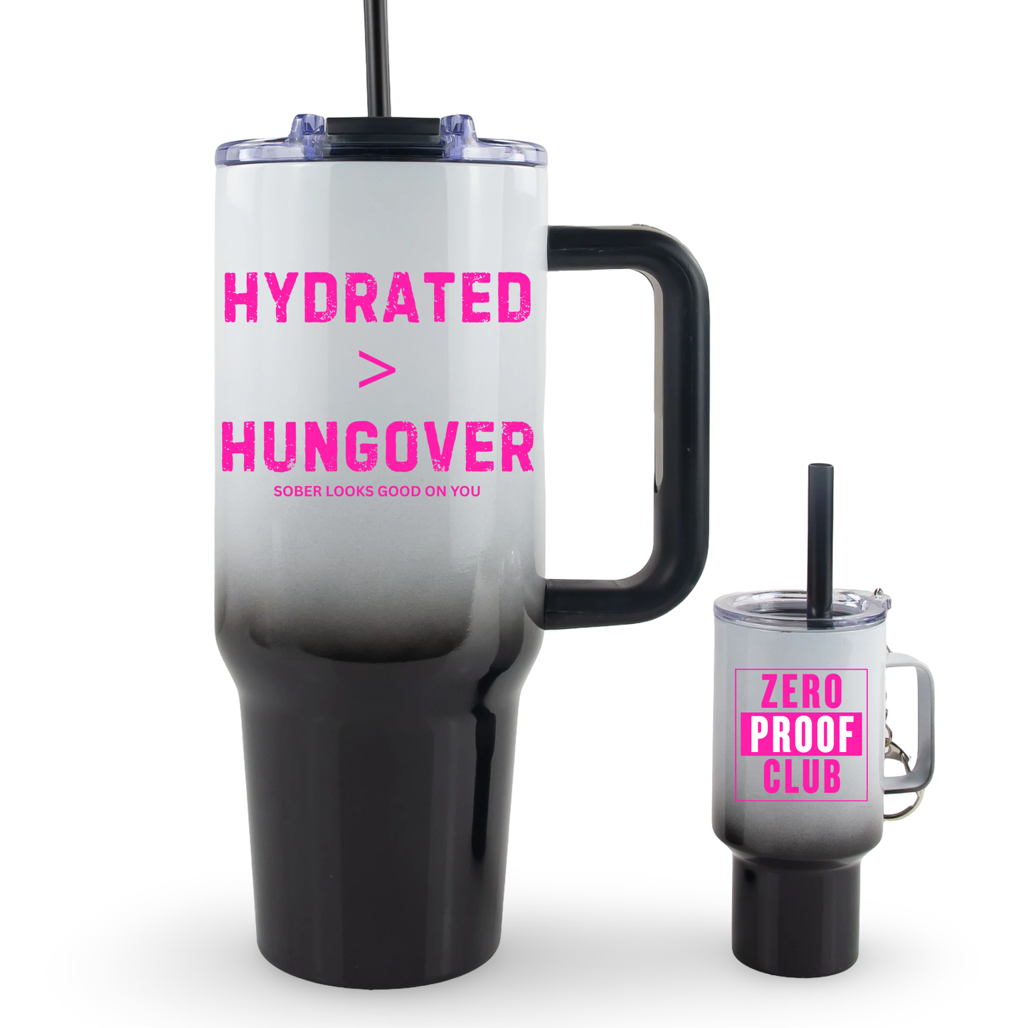 Hydrated>Hungover 40oz Tumbler with Handle