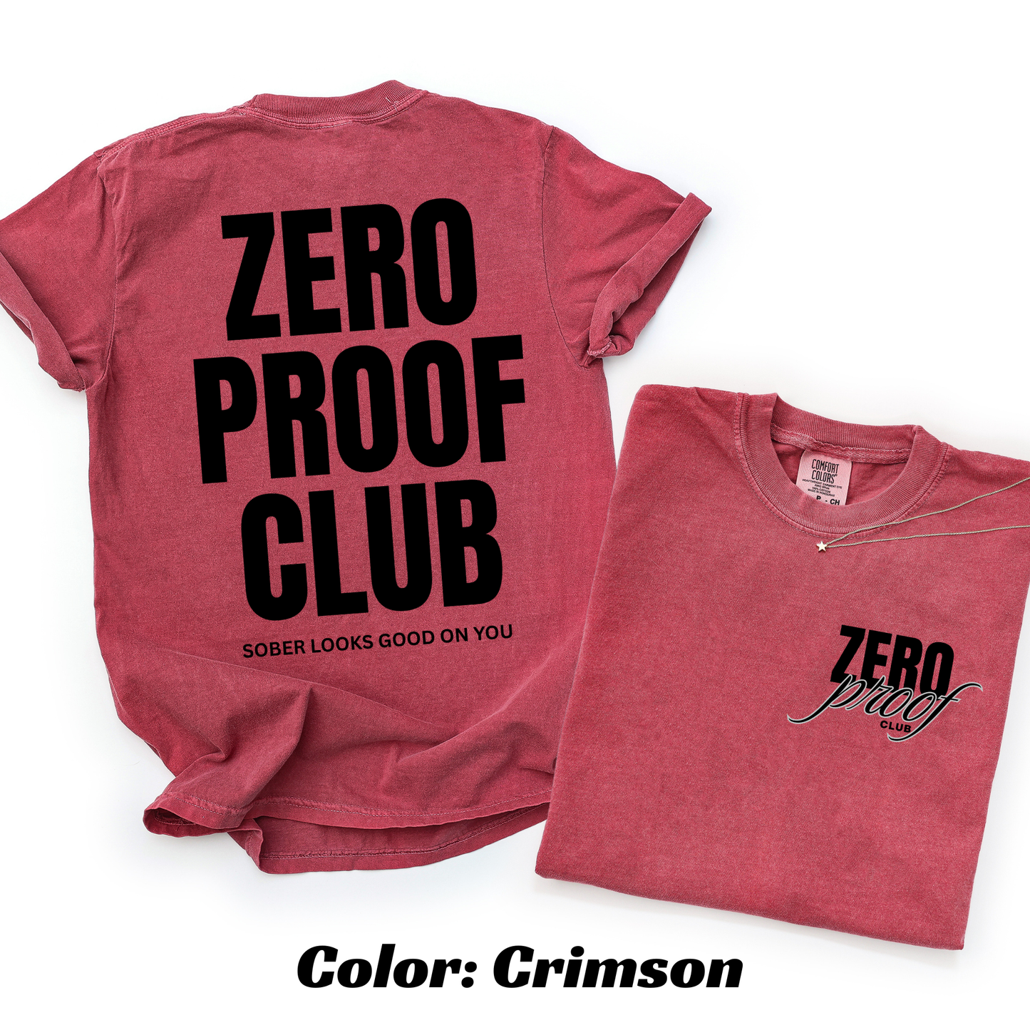 Zero Proof Club OG logo T-shirt - Crimson