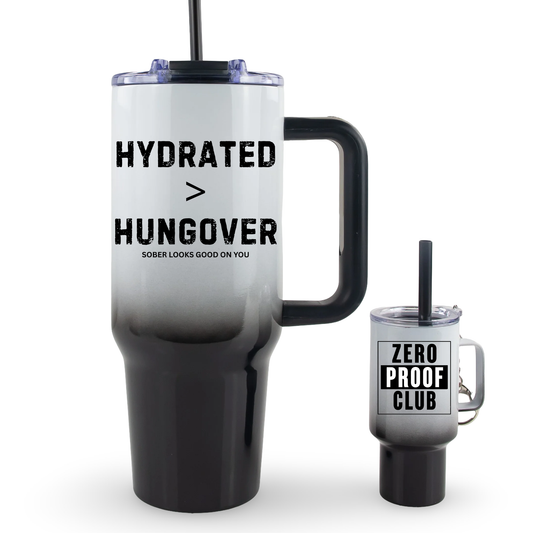 Hydrated>Hungover 40oz Tumbler with Handle