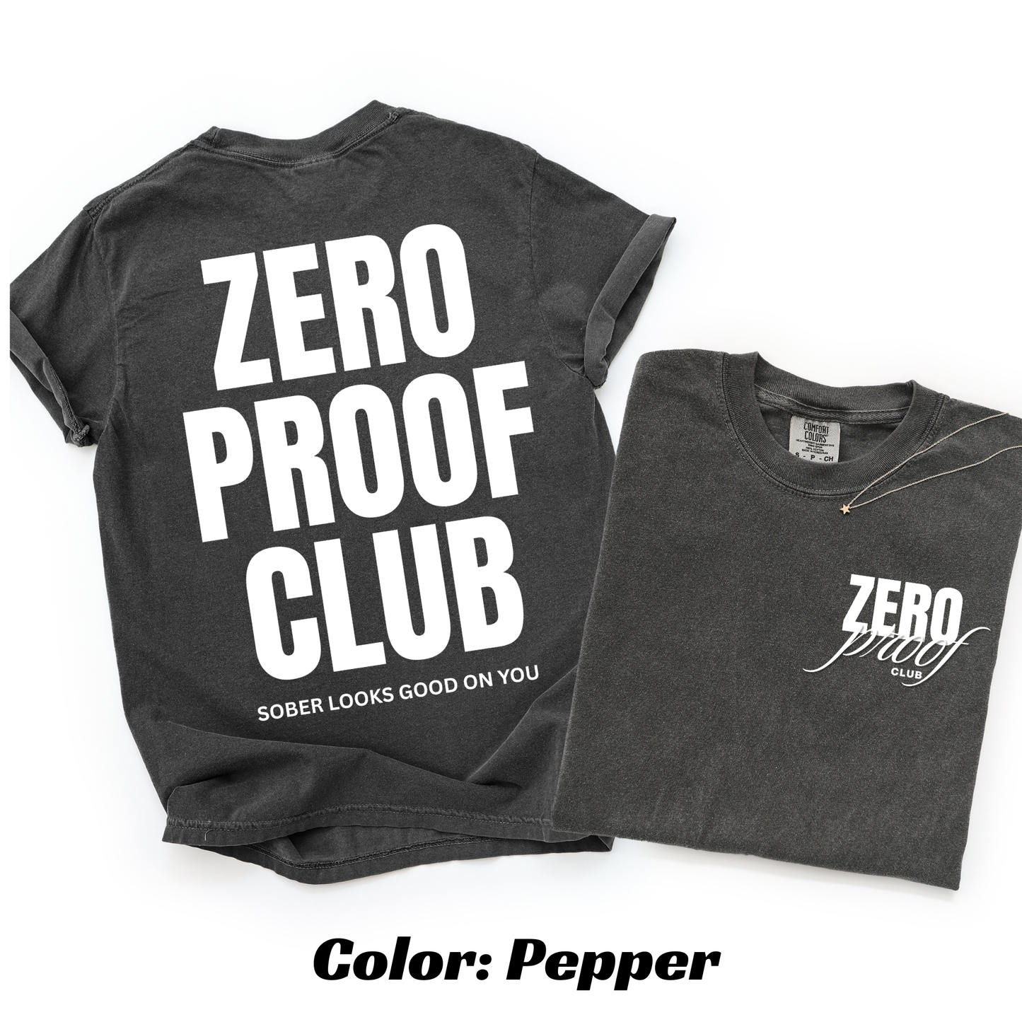 Zero Proof Club OG logo T-shirt - Pepper