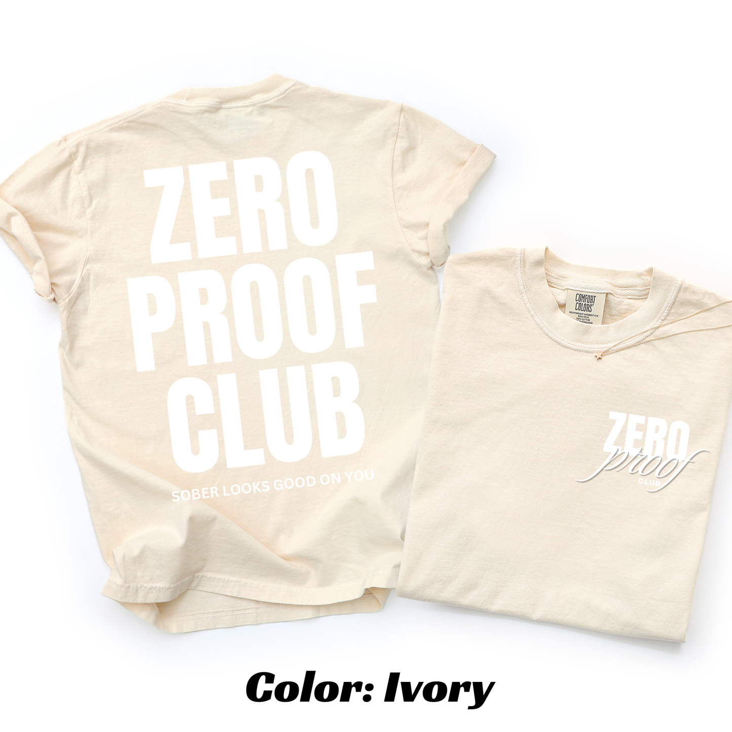Zero Proof Club OG logo T-shirt - Ivory