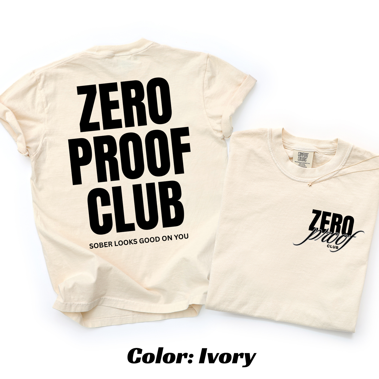 Zero Proof Club OG logo T-shirt - Ivory